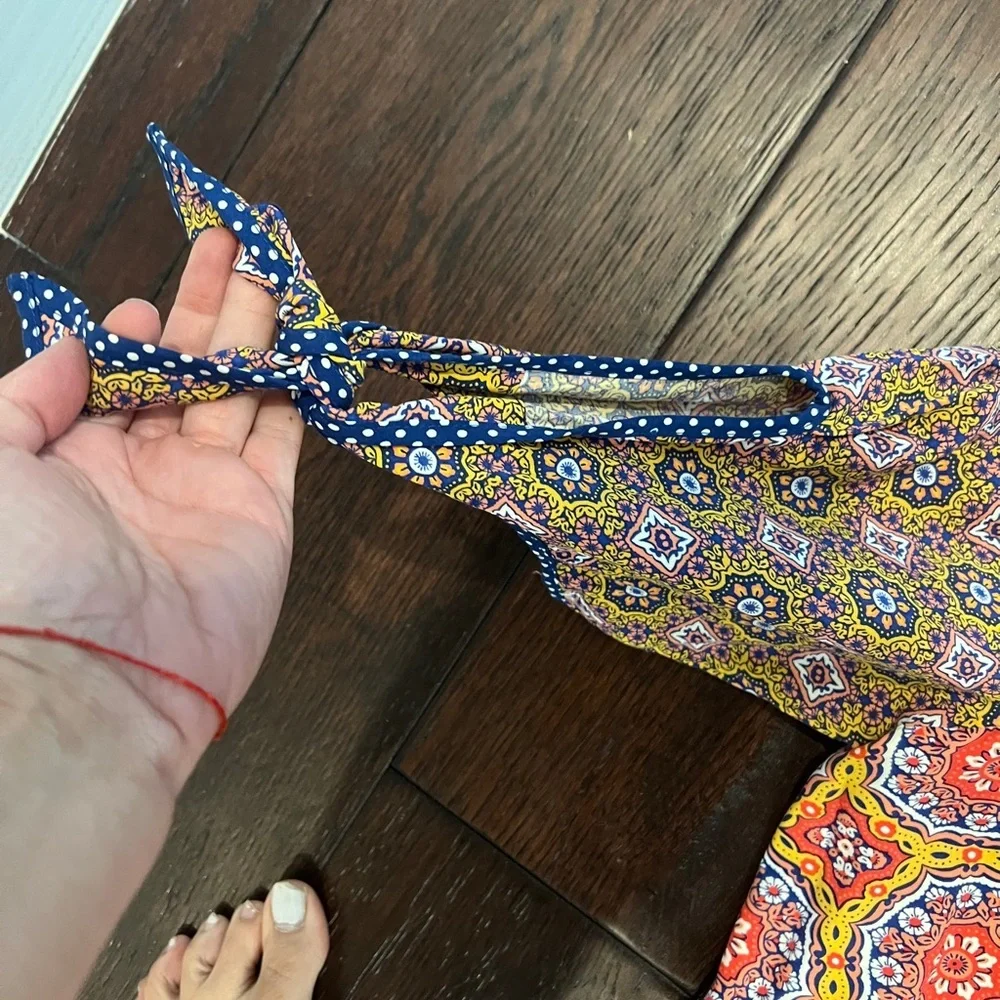 Maeve Anthropologie Pink and Brown Tiered Sundress - Picture 4 of 7